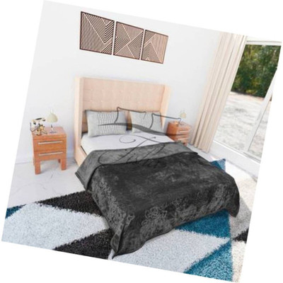 ACZO FEEL Abstract Double Mink Blanket for  Mild Winter(Microfiber, Grey)