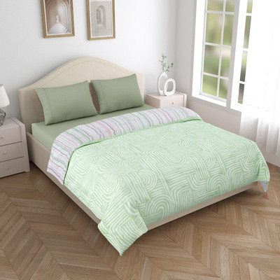 Haus And Kinder Printed Double Comforter for  AC Room(Polyester, Peach)