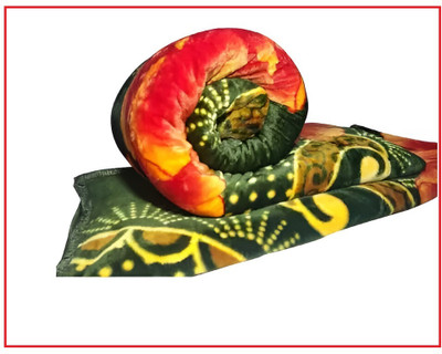 SnuglyBed Printed Single Mink Blanket for  Mild Winter(Microfiber, Green)