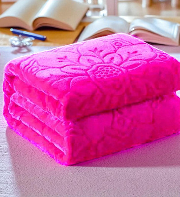 Changers Floral Double Mink Blanket for  Heavy Winter(Silk, Pink)