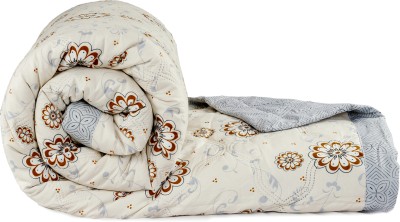 VAS COLLECTIONS Floral Double Comforter for  Heavy Winter(Cotton, Off White)