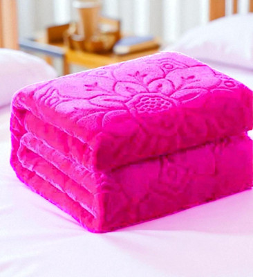 Changers Floral Double Mink Blanket for  Heavy Winter(Microfiber, Pink)