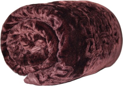 JP SHINE Floral Single Mink Blanket for  Heavy Winter(Fur, Brown)