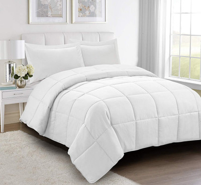 Kaypee Solid Double Comforter for  Mild Winter(Polyester, White)
