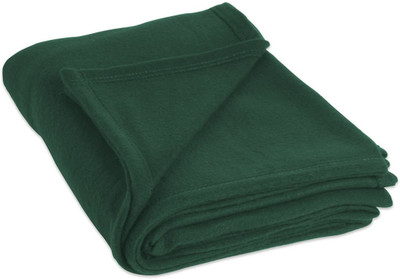 n g products Solid Single Fleece Blanket for  Mild Winter(Polyester, Green)