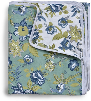 CHICERY Printed Single Dohar for  Heavy Winter(Cotton, Green Jaal)