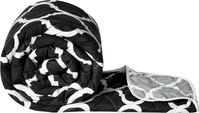 Divine Casa Printed Single Comforter for  Heavy Winter(Microfiber, Black Gull and Grey)