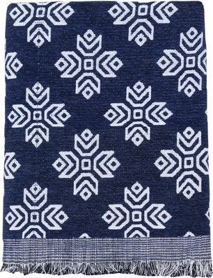 Solance Floral Single Top Sheet for  AC Room(Poly Cotton, Dark Blue)