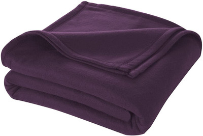 Cloth Fusion Solid Single Fleece Blanket for  Mild Winter(Polyester, WINE)
