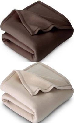 n g products Solid Single Fleece Blanket for  Mild Winter(Polyester, Brown, Beige)