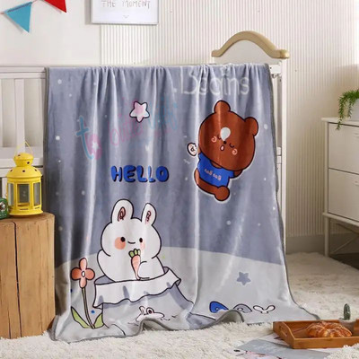 Butterthief Cartoon Single AC Blanket for  Mild Winter(Microfiber, Blue, Brown)