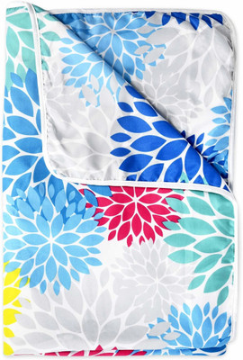 Divine Casa Printed Double Dohar for  AC Room(Microfiber, Blue and Pink)