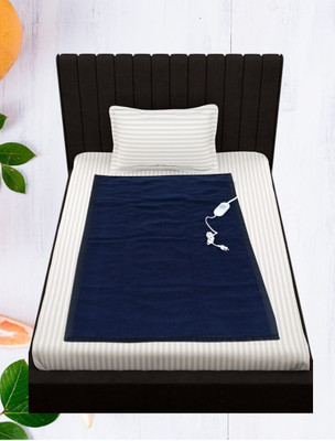 warmzzz Solid Single Electric Blanket for  Heavy Winter(Woollen Blend, Indigo Blue)