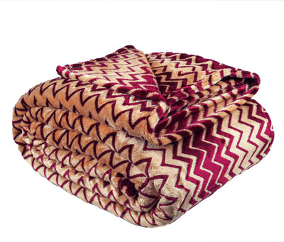 VAS COLLECTIONS Solid Single AC Blanket for  Heavy Winter(Polyester, Maroon, Light Gold)