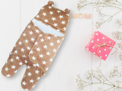 New Born Procare Polka Single Swaddling Baby Blanket for  AC Room(Fur, Camel)