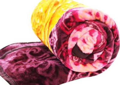 Changers Floral Single Mink Blanket for  Heavy Winter(Polyester, Multicolor)