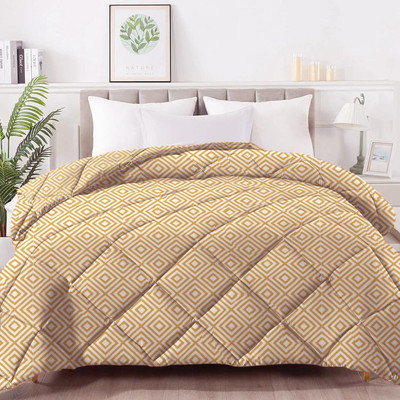 Floating Dreams Printed Single AC Blanket for  AC Room(Microfiber, Peach)