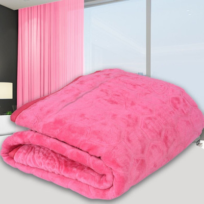 SPANGLE Self Design Double AC Blanket for  AC Room(Polyester, Pink)