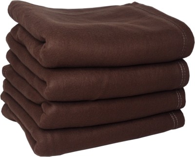 HOMIEE Solid Single Fleece Blanket for  Mild Winter(Polyester, Brown)