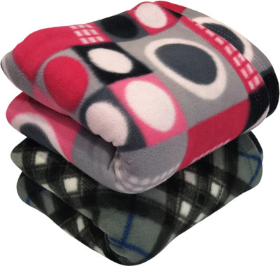HOMIEE Floral Single Fleece Blanket for  Heavy Winter(Polyester, 2 set type-003)