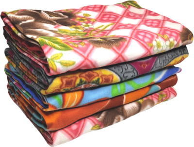 WARMZY Floral Single Fleece Blanket for  Mild Winter(Polyester, 5 Printed)