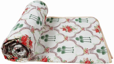 SM DECOR Printed, Solid Single Dohar for  AC Room(Cotton, Red & Green)