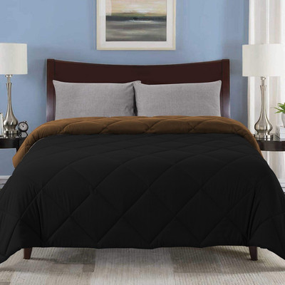 Texlux Solid Double AC Blanket for  AC Room(Polyester, Brown-Black)