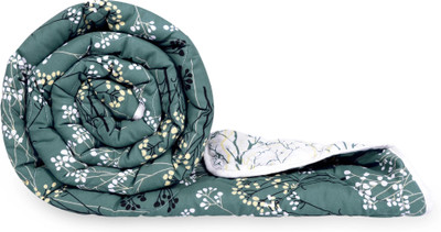Divine Casa Printed Double Comforter for  Mild Winter(Microfiber, Fair Green)