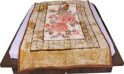 GKM Floral, Solid Single Mink Blanket for  Mild Winter(Microfiber, Multicolor)