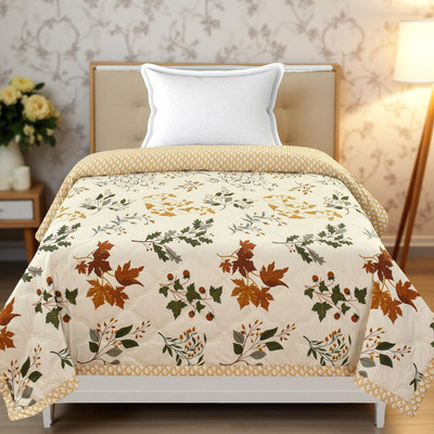 ivaza Solid Single Comforter for  Heavy Winter(Microfiber, Warm Cream)