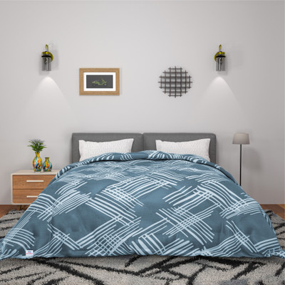 Heart Home Self Design Double Comforter for  AC Room(Polyester, Grey)