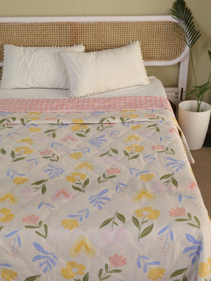 SIMAM Printed Single Comforter for  AC Room(Cotton, PINK 36)