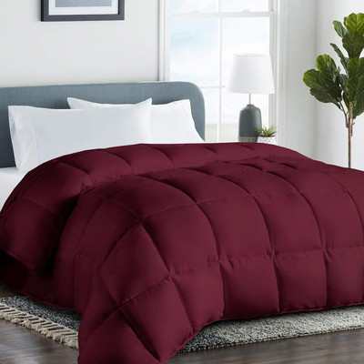 Blue Home Solid Single Comforter for  Heavy Winter(Poly Cotton, Maroon)