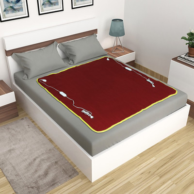 LERV'S Collection Solid Double Electric Blanket for  Heavy Winter(Polyester, Maroon)