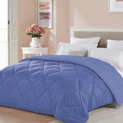 Linenovation Solid Single Comforter for  Mild Winter(Poly Cotton, Royal Blue)