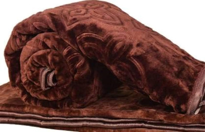 Convalexa Solid Double Mink Blanket for  Heavy Winter(Polyester, Brown)