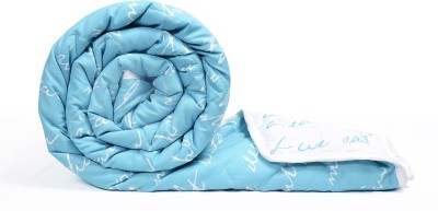 Divine Casa Printed Single Comforter for  Mild Winter(Microfiber, Air Blue and White)