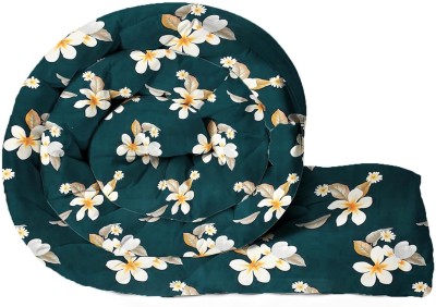 Home Stylish Floral Double Comforter for  AC Room(Cotton, Green)