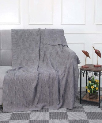 NEILGUY Solid Single Throw for  AC Room(Cotton, Grey)