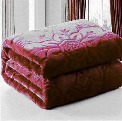 blankito Abstract Single Mink Blanket for  Mild Winter(Polyester, Brown 1258)
