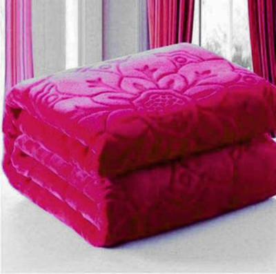 pgk Self Design Double AC Blanket for  Heavy Winter(Polyester, Maroon)