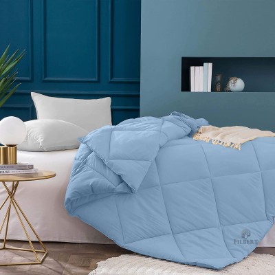 Indian Kingdom Solid Single Comforter for  Mild Winter(Microfiber, Sky Blue)