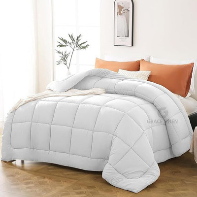 Relaxfeel Solid Single Comforter for  Heavy Winter(Poly Cotton, White)