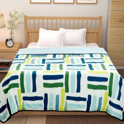 BSB HOME Geometric Double Dohar for  AC Room(Cotton, Green & pink ,Multicolor)