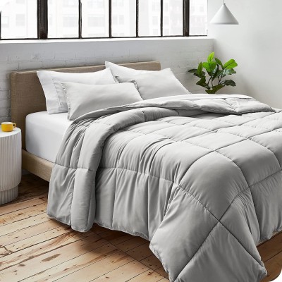 CULTIVER Solid Double Comforter for  AC Room(Microfiber, Light Grey)