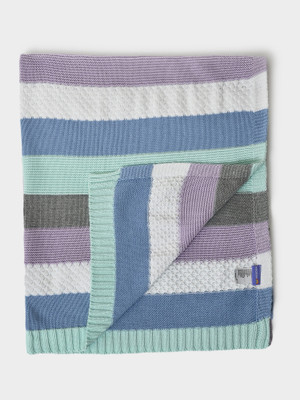 Mi Arcus Striped Single Crib Baby Blanket for  AC Room(Cotton, Multicolor)
