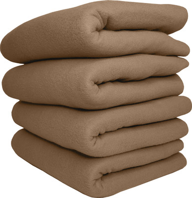 WARZMY Floral Double AC Blanket for  AC Room(Polyester, Camel)