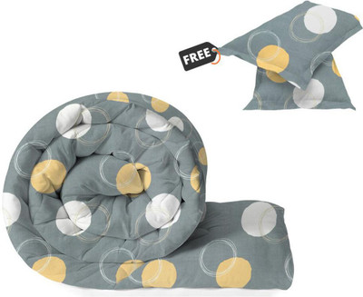 Flipkart SmartBuy Printed Double Comforter for  AC Room(Microfiber, Grey Yellow)