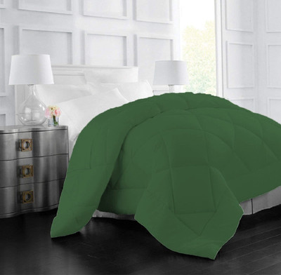 Linenovation Solid Single Comforter for  Heavy Winter(Polyester, TEAL BLUE)