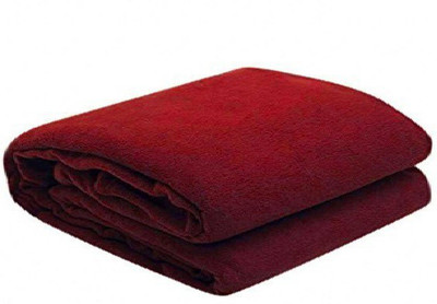 AAZEEM Solid Double Fleece Blanket for  Heavy Winter(Polyester, Maroon)